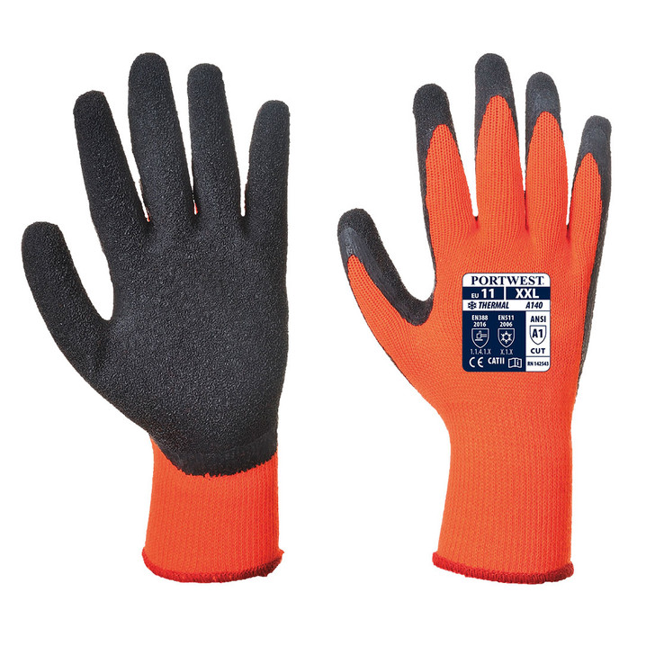 Portwest Thermal Grip Glove - A140 Orange/Black