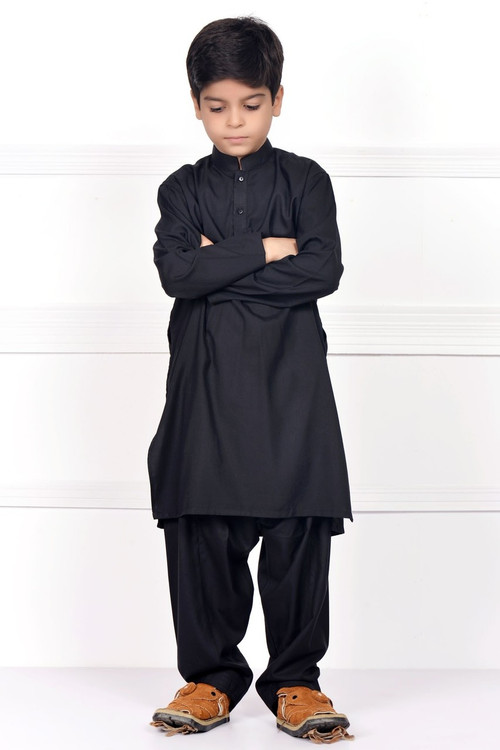 Ready to Wear Kurta Pajama For Boys - Black - LB1600