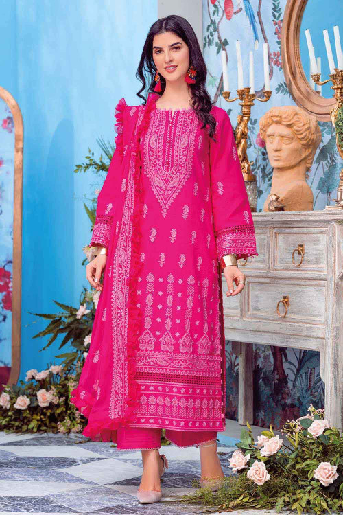 Gul Ahmed 3 Piece Custom Stitched Suit - Pink - LB20032