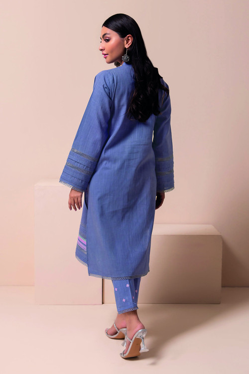 Khaadi 2 Piece Custom Stitched Suit - Blue - LB21103