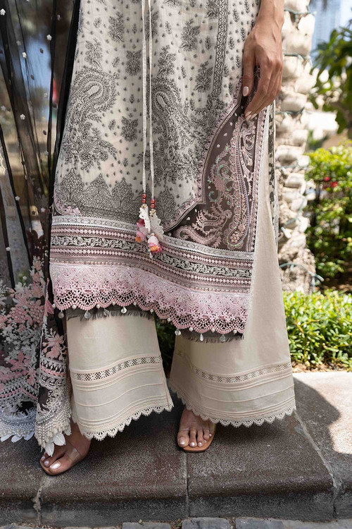 Sobia Nazir 3 Piece Custom Stitched Suit - Off-White - LB21165