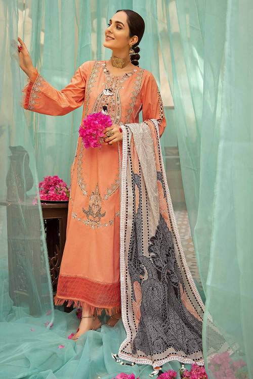 Gul Ahmed 3 Piece Custom Stitched Suit - Pink - LBS14961