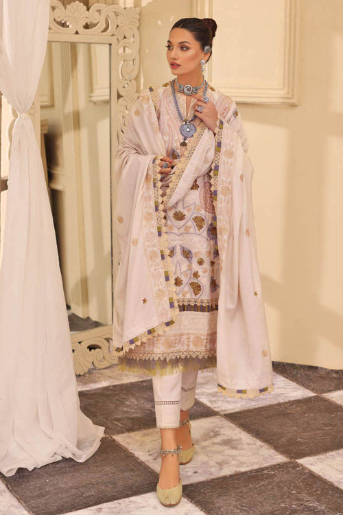 Gul Ahmed 3 Piece Custom Stitched Suit - Off-White - LB22886
