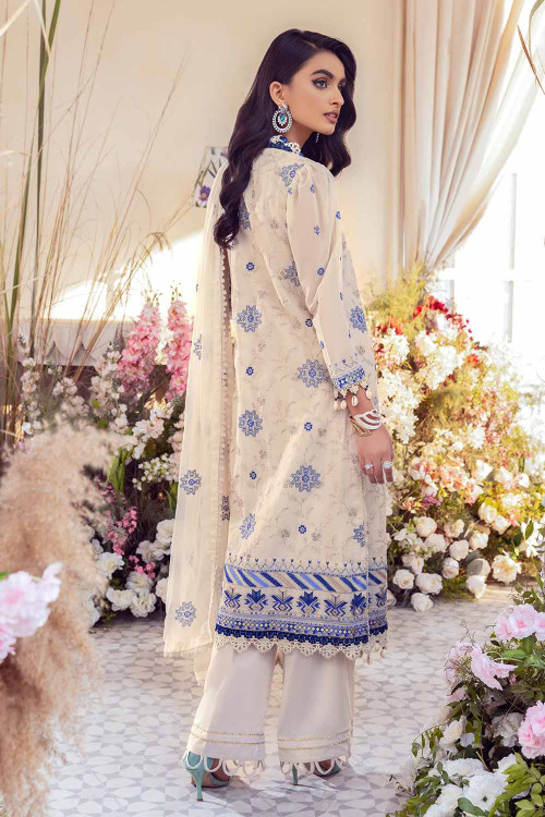 Gul Ahmed 3 Piece Custom Stitched Suit - Off-White - LB24887