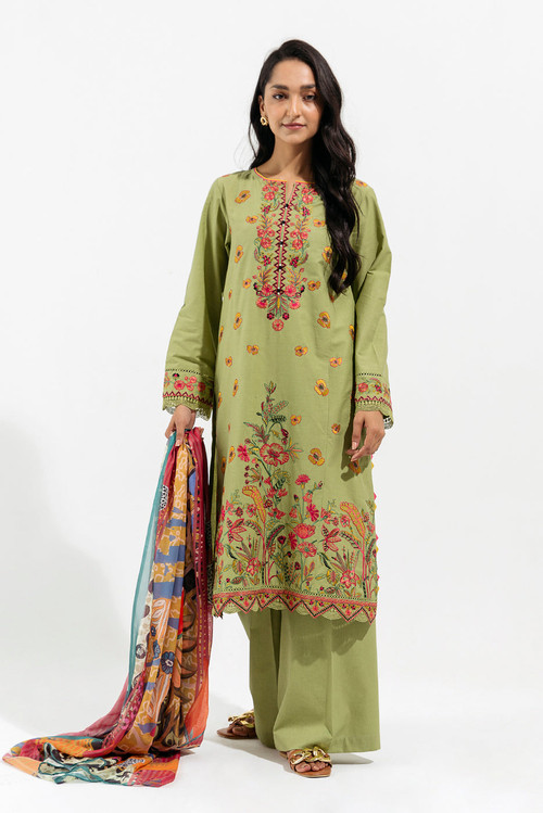 Beechtree 3 Piece Custom Stitched Suit - Green - LB25532