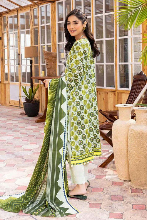 Gul Ahmed 3 Piece Custom Stitched Suit - Green - LB26564