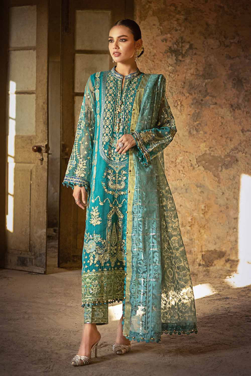 Gul Ahmed 3 Piece Custom Stitched Suit - Blue - LB27055