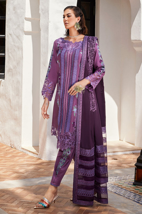 Mushq 3 Piece Custom Stitched Suit - Purple - LB284937