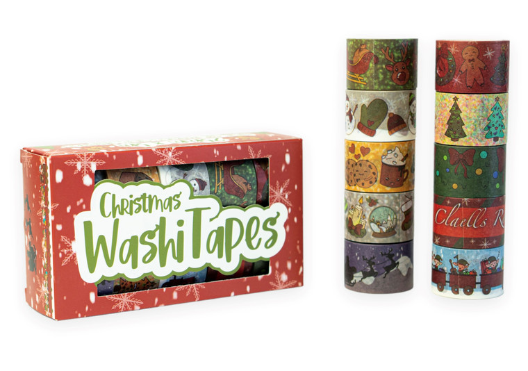 Washi Tape A Tema Natalizio - Nastro Adesivo Colorato Per Fai Da Te, Confezioni Regalo, Agende, Decorazioni Natalizie