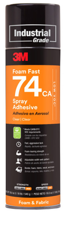Adesivo spray premium per schiume 3M 74, Arancione, 500 ml