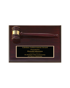 Rosewood Piano Finish Wall Plaque with Rosewood Gavel Rosewood Piano Finish Wall Plaque with Rosewood Gavel