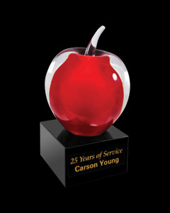 Glass Art Award - Red and Clear Apple Glass Art Award - Red and Clear Apple
