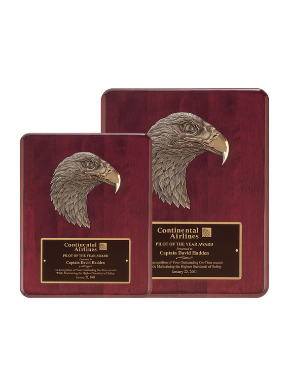 Rosewood Piano Finish Wall Plaque with Metal Eagle Casting