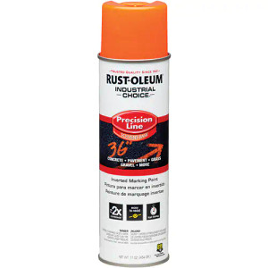 Rust-Oleum RUS-203027V Precision Line Solvent Based Inverted Marking Paint Fluorescent Orange
