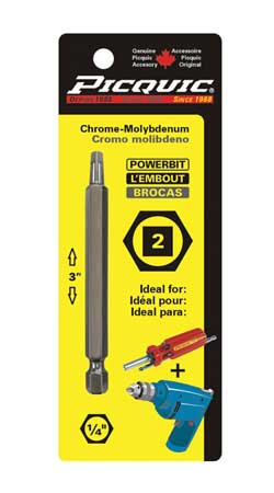 PicQuic PIQ-88012  3" Powerbit - #2 Robertson