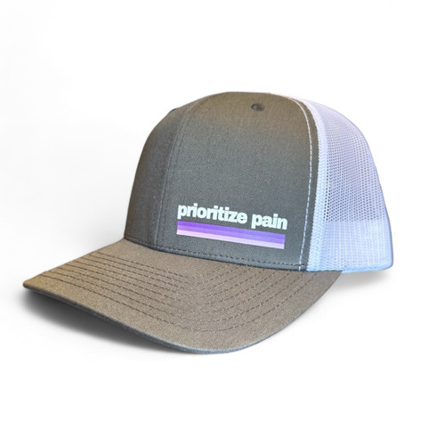 Classic Trucker Hat - Heat Transfer RETRO- Charcoal/White/Purple