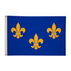 Fleur-de-lis Flag (Blue, 3 Gold Lilies)