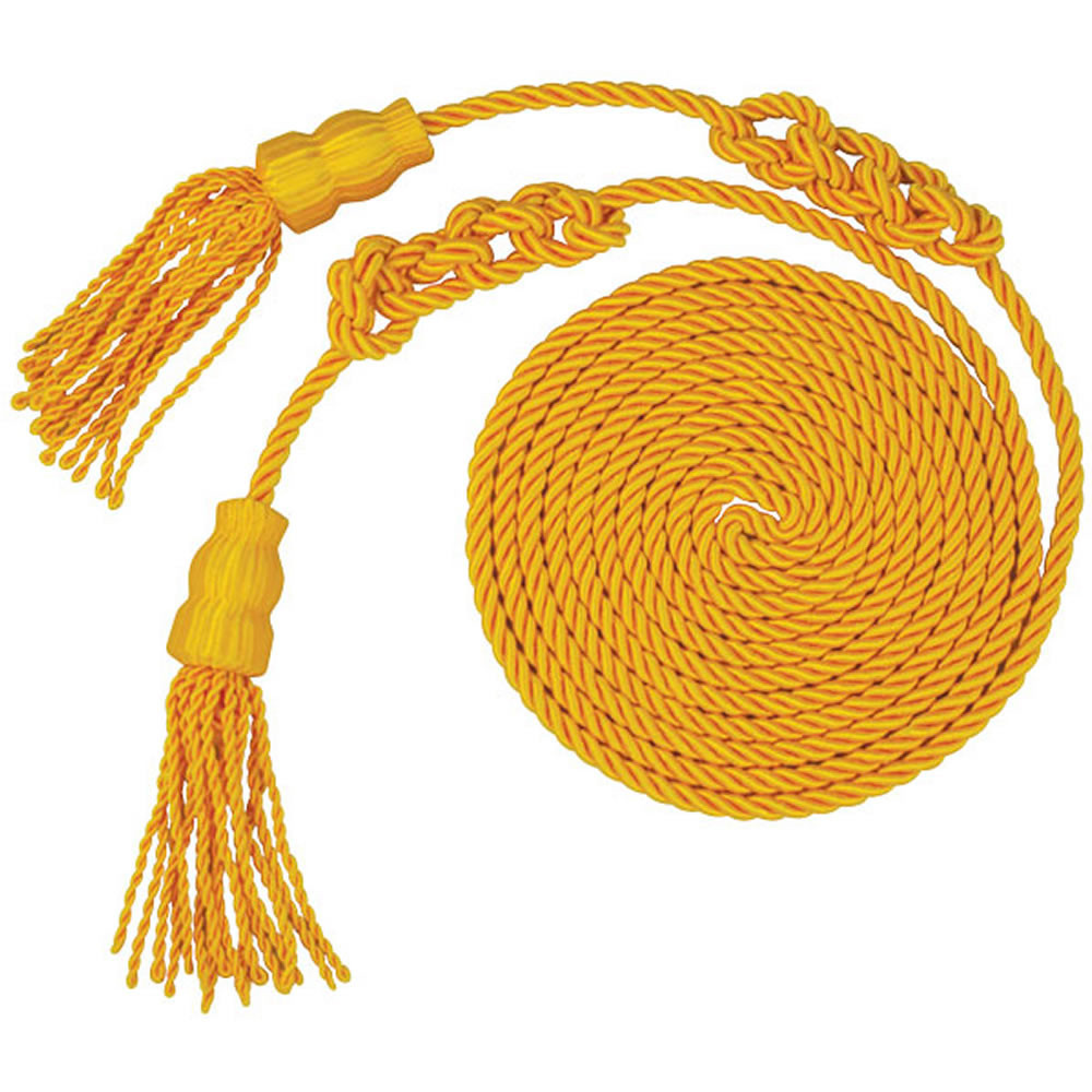 Gold cord and tassel on an indoor flag set