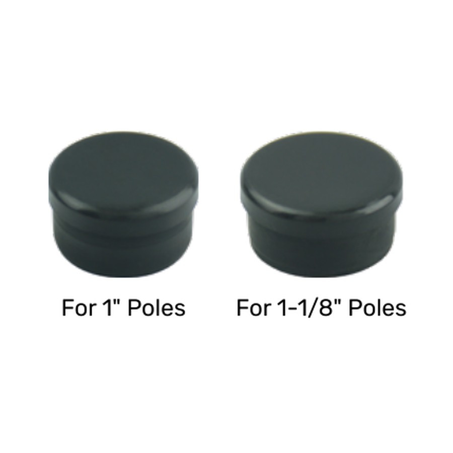 Black Plastic Bottom Plugs for Aluminum Poles