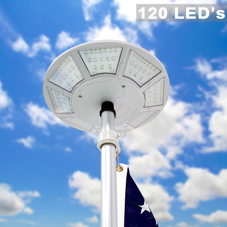 Solar Led Flagpole Disc Light White Ameritex Flag And Flagpole Llc