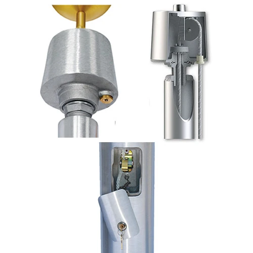 Concord American Sentry II 40 ft internal halyard flagpole IRC40F82: internal revolving truck, internal halyard and locking flush access door with cam cleat