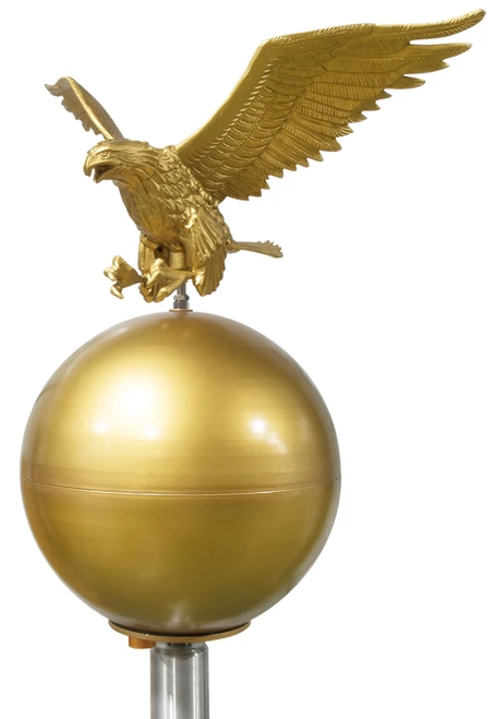 Concord American extra-large GoldTone flying eagle flagpole ornament EAG-0650-GDT