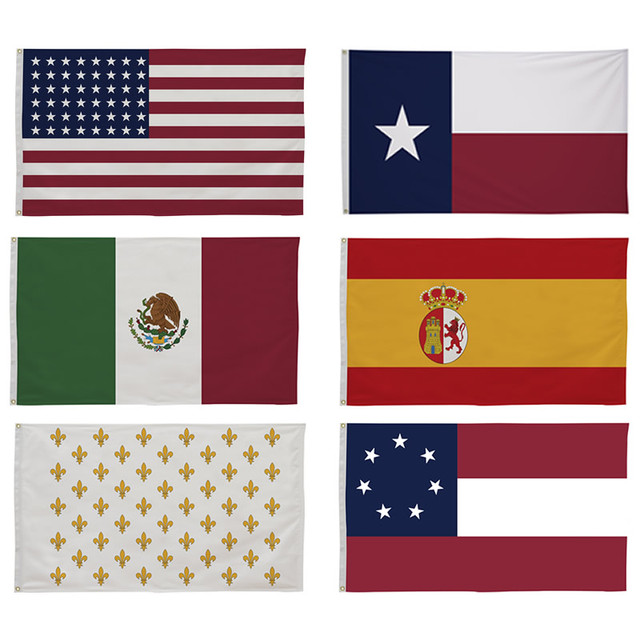 Historical Six Flags Over Texas Flags