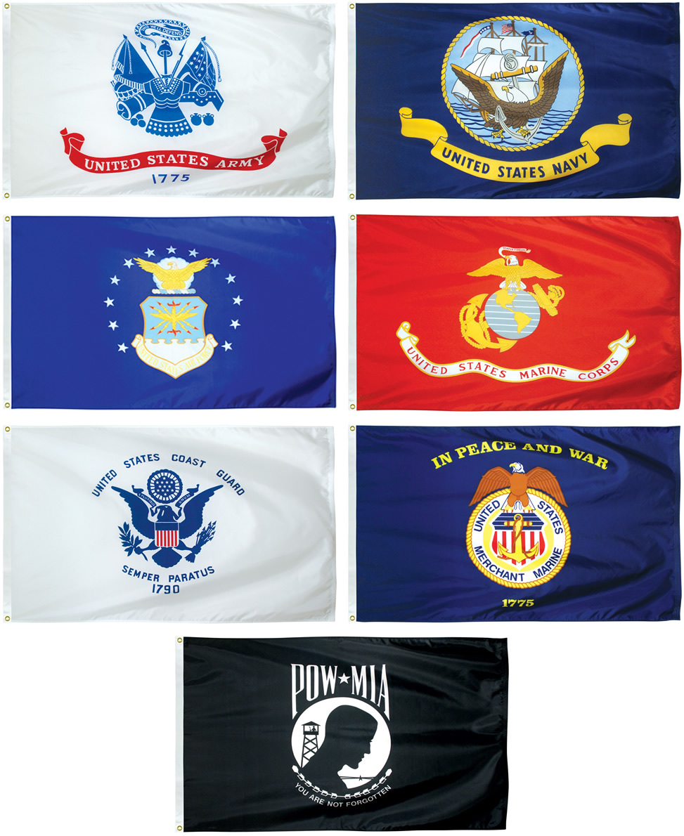 Outdoor Poly-Max U.S. military flags