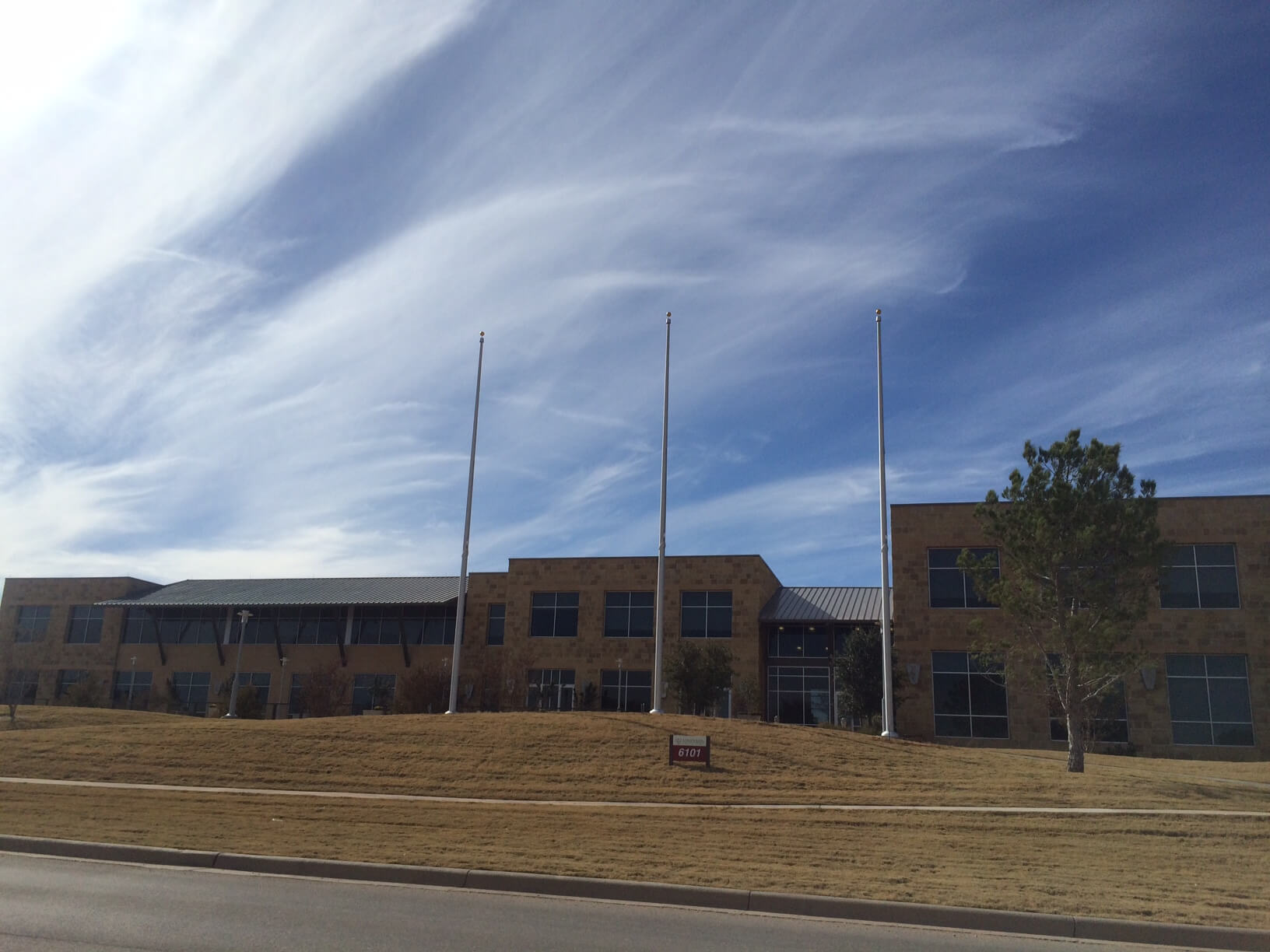 Three 40 ft Independence Series flagpoles flagpole project in Midland, TX