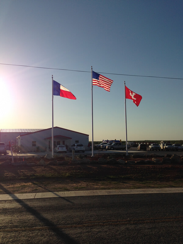 Commercial installation flagpole project in Dilley, TX