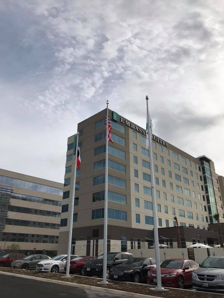 Embassy Suites Hotel flagpole project in San Antonio, TX