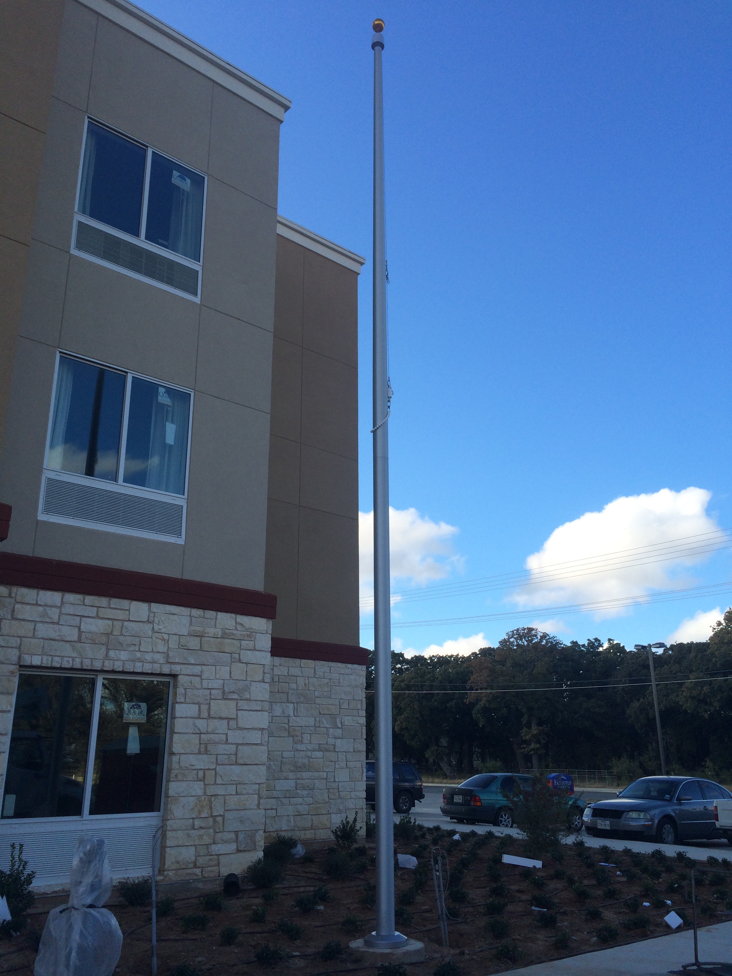 Fairfield Inn & Suites flagpole project in Fredericksburg, TX