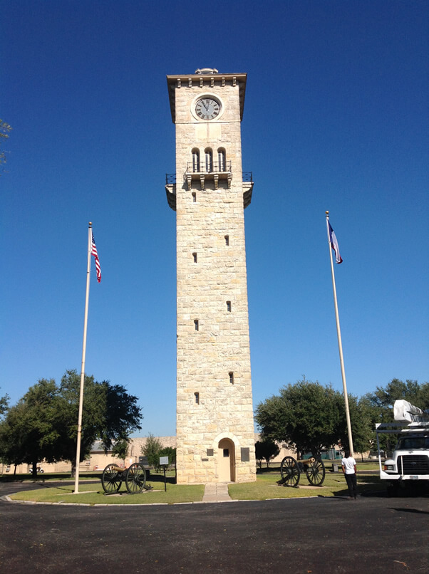 Fort Sam Houston Quadrangle (flagpole painting) flagpole project in San Antonio, TX