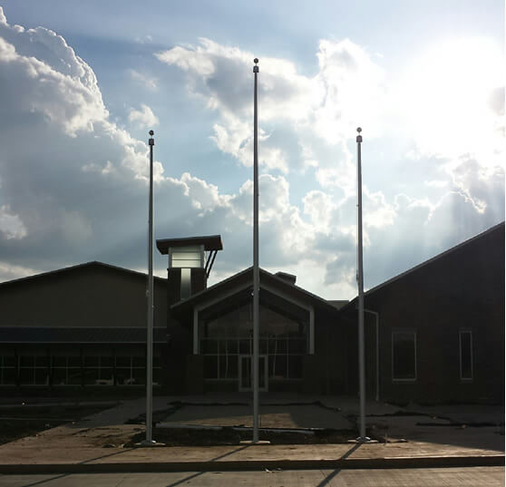 Denton County Juvenile Probation & Detention Center flagpole project in Denton, TX