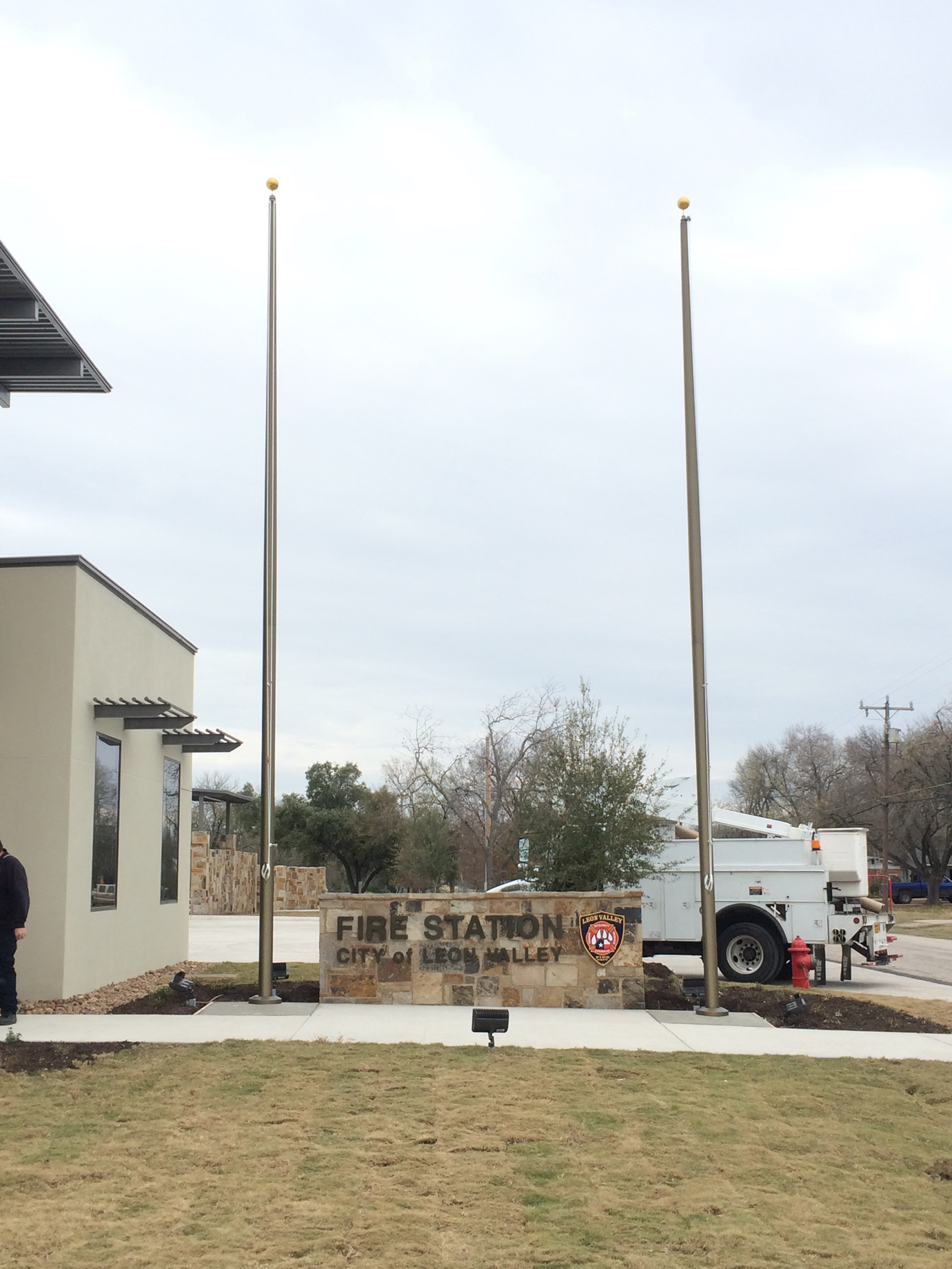 Leon Valley Fire Station flagpole project in Leon Valley, TX