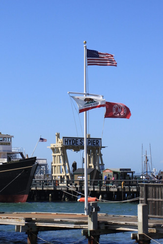 Zeus Poseidon nautical fiberglass flagpole