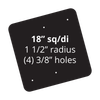 18" x 18" Universal Punch Non-Reflective Sign Blank