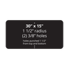 30" x 15" Reflective Sign Blank - Standard Punch