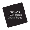 30" x 30" Universal Punch Aluminum Sign Blank