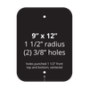 9" x 12" Reflective Sign Blank - Standard Punch