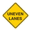 W8-11 Uneven Lanes