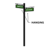 4" Square Street Sign Post System Double Frame