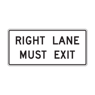 R3-33 Right Lane Must Exit