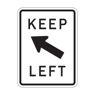 R4-8b Keep Left (oblique arrow)