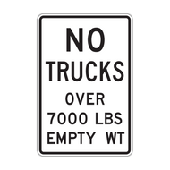 R12-3 No Trucks Over XXXX LBS Empty