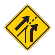 W4-6 Entering Roadway Added Lane