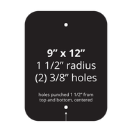 9" x 12" Non-Reflective Sign Blank - Standard Punch