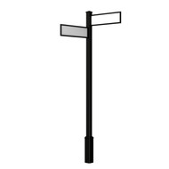 4" Square Street Sign Post System Double Frame