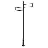 4" Fluted Street Sign Post System Double Frame