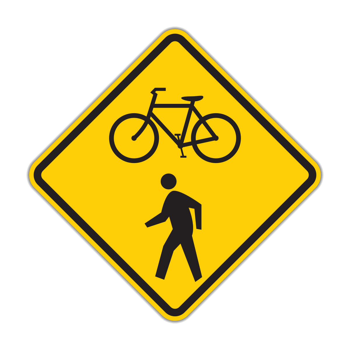 W1115 Combination Bike and Ped Crossing Hall Signs